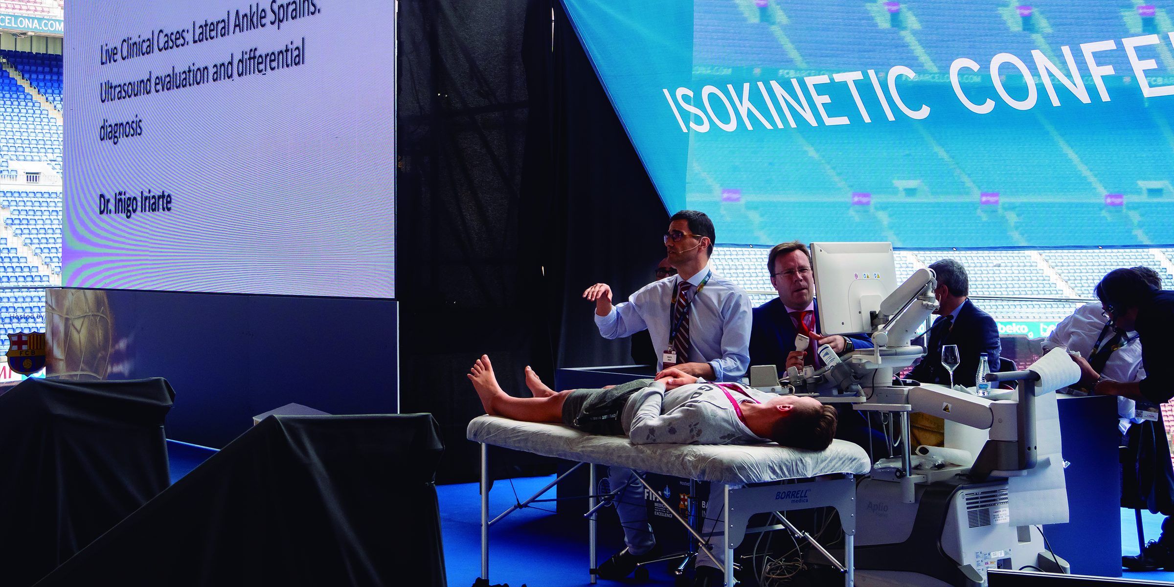 Caso clínico en directo sobre esguinces de tobillo en la Isokinetic Conference del Camp Nou